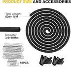 Cord Protectors from Pets No Chew, Ultra Durable Wire Protector Cord Covers for Pets, Flexible Cable Sleeve Cord Management for TV/Computer/Electric Wires/Phone Charging Cables (3/8"-50Feet)