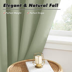 KGORGE Short Curtains 45 inch Length, Privacy Thermal Insulated Curtains Noise Reducing Window Drapes for Living Room Kitchen, Back Tab Rod Pocket, W52 x L45 inches, Sage Green, 2 Panels