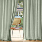 MIULEE Non-See-Through Privacy Linen Curtains 2 Panels, Sage Green Light Filtering Window Curtains 96 Inches Long, Farmhouse Textured Back Tab Semi Sheer Drapes for Bedroom Living Room, Light Green