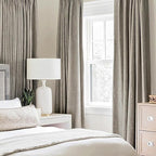 MIULEE Linen Texture Curtains for Bedroom Solid 100% Blackout Thermal Insulated Linen Curtains Grommet Room Darkening Drapes for Living Room Nursery 52x45 Inch (2 Panels)