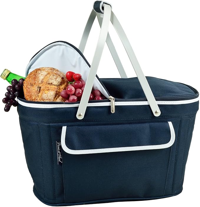 Picnic at Ascot Patented Insulated Folding Picnic Basket Cooler- Designed & Quality Approved in the USA