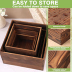 6 Pack Wood Cake Cupcake Stand Buffet Risers, Wooden Display Stand Wood Display Riser, Square Food Display Risers for Party Wedding Birthday Home (6" 7" 8" 9" 10" 11")