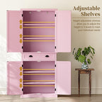 ARTPOWER 72" Tall Kitchen Pantry Storage Cabinet with Drawer and Adjustable Shelves, Pantry Cabinet for Kitchen, Bathroom or Hallway, Pink