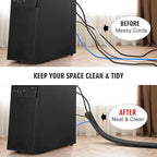 25ft - 1/2 inch Cord Protector Cable Sleeve Split Wire Loom Tubing for Power Cord Audio USB Cable, Cord Sleeve Cable Management for TV Computer, Cord Protectors from Pets Chewing, Black