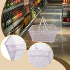 Shopping Basket Wire Portable Multipurpose Vegetables Fruit Storage with Handles for Garden Retail Store Pantry, Pink