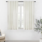 XTMYI 54 Inch Length Sheer Curtains 2 Panels Set for Bathroom,Linen Cotton Semi Privacy Boho Short Curtains for Kitchen Window Bedroom Living Room,40x54 in Long,Cream Ivory Off White