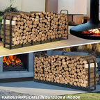 8FT Firewood Rack Holder,Heavy Duty Firewood Storage Log Rack for Outdoor&Indoor,Fireplace Wood Rack for Wood Storage