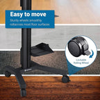 Yescom Mobile Computer Cart on Wheels Rolling PC Stand Desk Work Station Dual Monitor Mount Adjustable Keyboard Tray CPU Printer Holder for Lab Warehouse Black