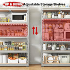 REIBII 2020LBS Garage Shelving Heavy Duty Metal Shelving 5 Tier Storage Shelves, Garage Shelves for Basement, Warehouse, Pantry, Closet, Kitchen, 72" H x 35.55" W x 16" D, Galvanized, 4 Pack