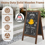 A Frame Chalkboard Sign 40"x20" A Frame Sign, Wooden Sandwich Board Sturdy Double Sided Chalk Board Sign Board Outdoor, Sidewalk Sign for Restaurant, Wedding, Food Truck