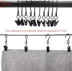 Stainless Steel S Hooks Curtain Clips, 50 Pack Hanging Party Lights Clips, Hangers Gutter Photo, Art Craft Display, 3 Inch Long, Black
