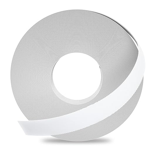 GSCIT Club White Edge Banding, 1 inch x 50ft Melamine Edge Banding with Hot Melt Adhesive Pre-glued Cabinet Edge Banding Flexible White Veneer Edging for Plywood Furniture Table