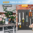 2 Pcs Metal Pegboard Display Stand with 24 Peg Hooks for Retail Crafe Shows&Fairs,Black Merchandise Display Rack for Seling Accessories,Display Stands for Boutique,Stores(16*12 inch)