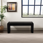 Velvet Entryway Bench End of Bed Bench Upholstered Modern Window Bench Comfy Ottoman for Dining Room/Bedroom/Living Room/Hallway/Indoor (Black)