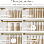 NICETOWN Semi Sheer Light Filtering 108 inches Long Curtains, Back Tab/Rod Pocket with Pleat Tape Thick Linen Privacy Added Window Treatments for Bedroom, Angora, W52 x L108, 2 Panels