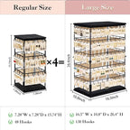 Earring Display Stands for Selling,Earring Rack Display Holder Stand,Jewelry Display Tower for Selling Earring Cards, Rings, Large Capacity 16.5" Wx 10.8" Dx 26.4" H (130 Hooks)