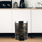 Unomor Pedal Trash Bin with Lid for Home Kitchen Bathroom Plastic Garbage Can for Waste Sorting Step Garbage Container for Office Living
