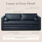 Poly & Bark Napa 82" Leather Pull‑Out Sleeper Sofa – Full‑Grain Italian Leather Upholstery,Tri‑Layer Mattress & Storage Console –Sophisticated Multi‑Functional Sofa Bed for Living Rooms & Guest Spaces