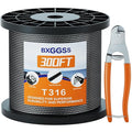 1/8 T316 Black Stainless Steel Cable – 300FT Steel Wire Rope for Cable Railing Kit and Hardware – Heavy Duty, Corrosion-Resistant, Flexible Design for DIY, Marine, and Outdoor Applications