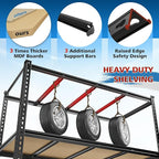 55" W Storage Shelves, 2040LBS Garage Shelving Heavy Duty, 4-Tier Storage Shelving, Adjustable Metal Shelving Unit for Garage, Warehouse, Pantry, Kitchen, 55" W × 24" D × 60" H