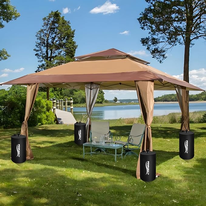 Canopy Water Weight Bag,220 LBS Heavy Duty Tent Weights Set of 4 Leg Weights for Pop Up Canopy,Tent,Gazebo,Carport,Black