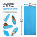Premium Disposable Boot & Shoe Covers Booties | 50 Pack | Durable, Non-Slip, Non-Toxic, Water Resistant, Recyclable Protectors for Indoor & Outdoor | Large Size Fits Most Shoes