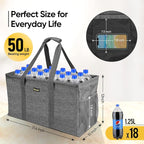 BALEINE Extra Large Utility Tote Bag with Wire Frame for Storage (Gray, 22''x12''x10'')