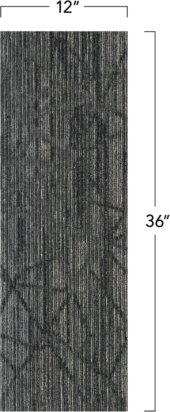 Mohawk Advance 36" x 12" Berber (Loop pile), 0.11" Pile Height, Carpet Tile, PET Fiber, Vintage Row Color, (1 Tile)