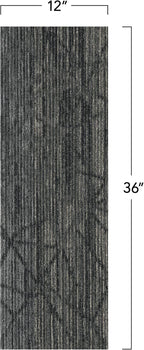 Mohawk Advance 36" x 12" Berber (Loop pile), 0.11" Pile Height, Carpet Tile, PET Fiber, Vintage Row Color, (24 Tiles), (72 sqft/carton)