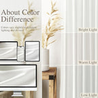 Linen Off White Curtains 145 inch Extra Long for Living Room Back Tab Light Filtering Sheer Drapes Modern Farmhouse Coastal Decor Cotton Textured Curtain for Floor to Ceiling High Window 52x145