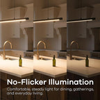 LED Linear Pendant Light, Office Light, Flicker-Free, Dimmable, Modern Ceiling Lighting for Bedroom Dining Room Table, 20W 3000K Warm Light 47.2" Black