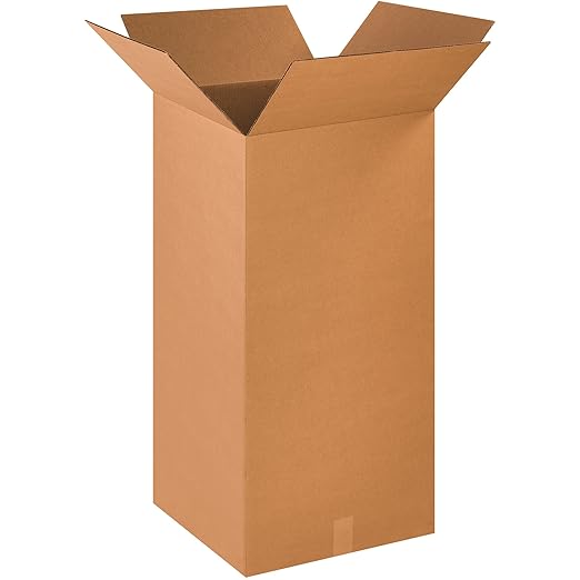 BOX USA 18 x 18 x 36 Corrugated Cardboard Boxes, Tall 18"L x 18"W x 36"H, Pack of 10 | Shipping, Packaging, Moving, Storage Box for Home or Business, Strong Wholesale Bulk Boxes