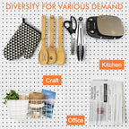 Pegboard Basket Organizers, Peg Board Large Baskets Hooks Bins Cups Tool Organizer 42 Pack Set, Wall Storage Display Hanging Accessories for Craft Office Stadio Shed Garage Organization (White & Pink)