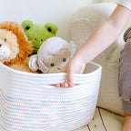 NaturalCozy Storage Baskets 16.8”x13”x7.6” Cotton Rope Woven Baskets for Organizing 3-Pack | Toy Storage Bins | Basket for Shelves, Laundry, Blanket, Clothes, Closet, Kitchen, Bathroom, Gifts