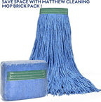 Matthew Cleaning 24oz 6Pack Cotton Floor Mop,Cotton Looped-Open String Heavy Duty String Refills, Universal Headband Blend Refill,Mop Head Replacement for Home, Industrial and Commercial Use(Blue)