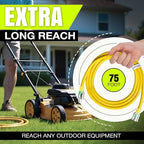 75ft Outdoor/Indoor Extension Cord 16/3 Gauge Heavy Duty 3 Prong SJTW, Waterproof, Flexible Cold-Resistant Long Power Cord,10A 125V 1625W, Yellow by LifeSupplyUSA