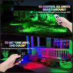 RGBW Christmas Spotlight Outdoor: 16 Color Changing Landscape Lighting with Remotes 120V Plug in Waterproof Holiday LED Spot Light for Yard Garden Tree Path House Décor, 2 Pack (RGB + Warm Light)