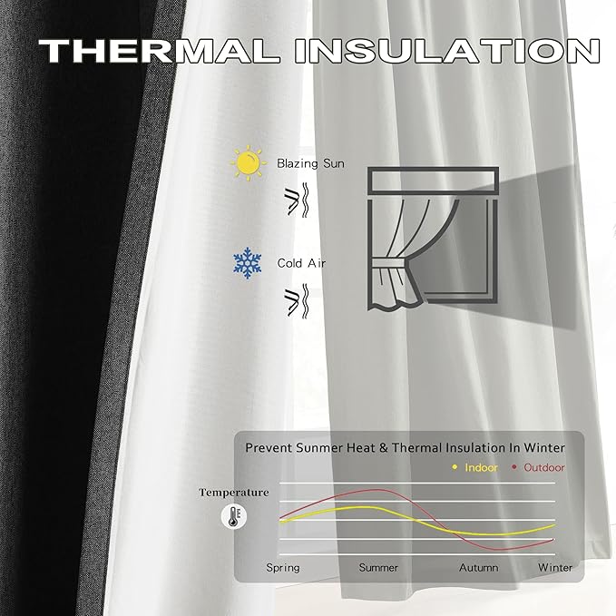 DUALIFE Extra Long Pinch Pleated Blackout Curtains/Drapes 144 Inch Length 12ft,Thermal Insulated Back Draperies 2 Story Window Curtains for Ceiling Villa,(Black, 2 Panels,40" W x 144" L)