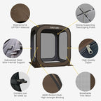 East Oak Screen House Tent Pop-Up, Portable Screen Room Canopy Instant Screen Tent 6 x 6 FT with Carry Bag for Patio, Backyard, Deck & Outdoor Activities, Brown