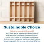 ECR4Kids 5-Section Straight Coat Locker, Classroom Furniture, Natural