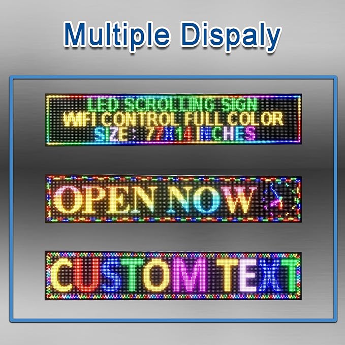 77"x14" P10 Outdoor Waterproof LED Digital Sign – Commercial Advertising Screen with Remote Content Management, HD Display for Zoos, Resorts, Gas Stations, Hotels, Events & Outdoor Promotions