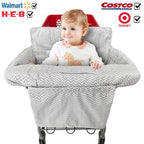 2-in-1 Shopping Cart and High Chair Cover for Baby, Padded Cover, Fold'n Roll Style, Portable with Carry Bag (Gray Chevron)