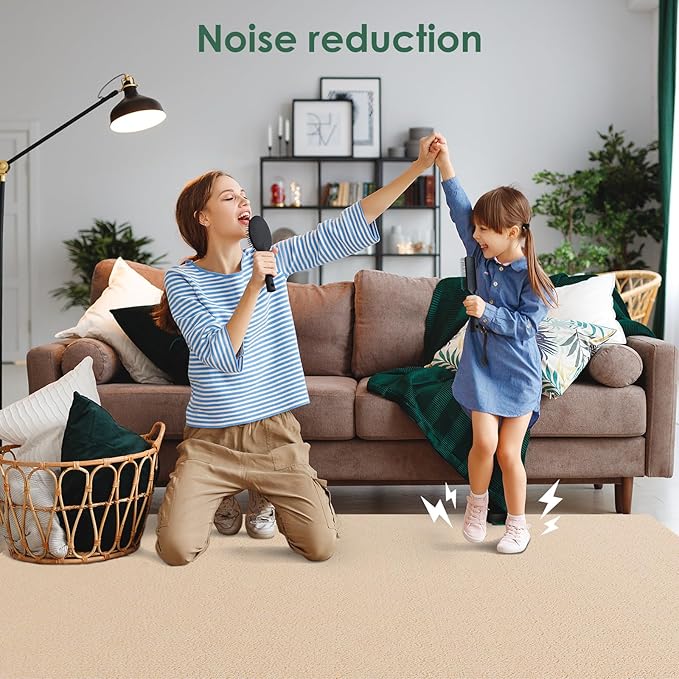 Carpet Tile 10 Pack 24” X 24” Self Adhesive Carpet Floor Tiles Anti-Slip Squares Peel and Stick Floor Tilel DIY Installation for Bedroom(Beige Camel)