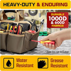 The Ryker Heavy Duty Tool Bags for Men/Women. 14 Inch Small Wide Mouth Mechanic/plumber/Contractor/Electrician Tool Bag Organizer 22Pockets Soft Portable Tools Bags Organizer Toolbag for plumbing