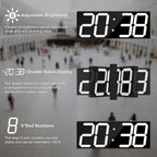 Digital Wall Clock with Double Sided Display, Large Digital Clock with Timer,Alarm,Temperature and Date,Two Faced Hanging Digital Clock Large Display for Multiple Public Places(White)