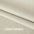 DUALIFE 90 Inch Blackout Natural Birch Curtains Boho, Thermal Insulated Curtains for Summer Heat for Bedroom Living Room Linen Pleated Drapes 90 Inches Long Rod Pocket(50W x 90L x 2 Panels)