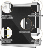 Mifuro 38"x38" Enclosed Bulletin Board, Lockable Weather-Resistant Aluminum Cork Noticeboard for School & Office, Silver Frame w/Black Flet