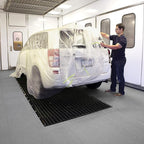 PIG New Grippy Paint Booth Mat 32" x 100' | Protects Surfaces and Floors from Paint Build-Up | Reduces Paint Defects and Color Casting | Static Dissipative | Gray | PMB30069