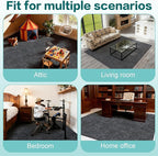 jxgzyy Soft Carpet Tiles 20×20 Inch, 0.38'' Padded Carpet Squares, Non-Adhesive Carpet Flooring with Textured Silicone Back, Easy DIY Seamless SplicingTiles for Corners, 4 Pcs/10.8 Sqft