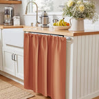 PONY DANCE Burnt Orange RV Curtains 24 inch Length, Short Curtains for Small Window 2 Panels Set, Thermal Insulated Blackout Capmer Drapes for Privacy Protect, W 29 x L 24 inches
